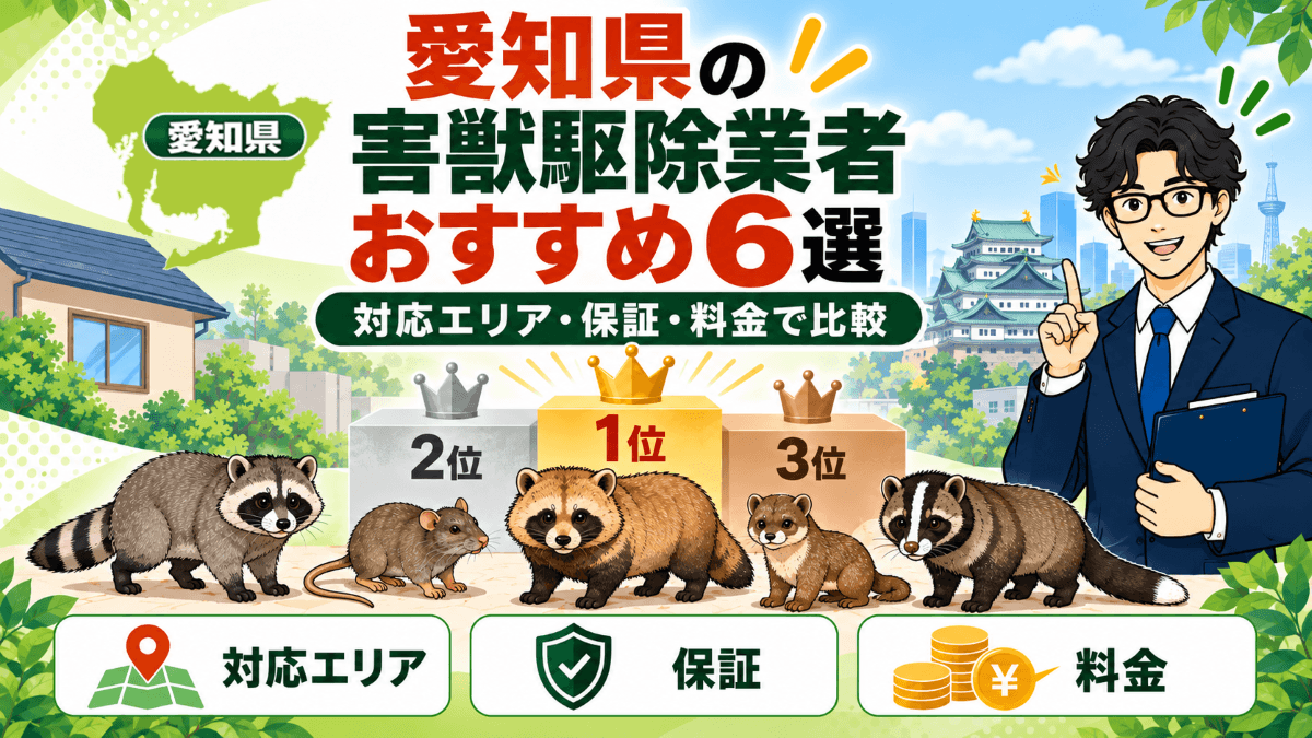 愛知県に対応している害獣駆除業者おすすめ6選｜対応エリア・保証・料金で比較