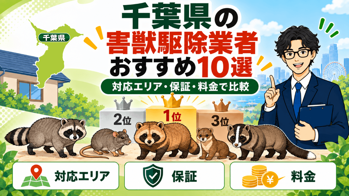 千葉県に対応している害獣駆除業者おすすめ10選｜対応エリア・保証・料金で比較
