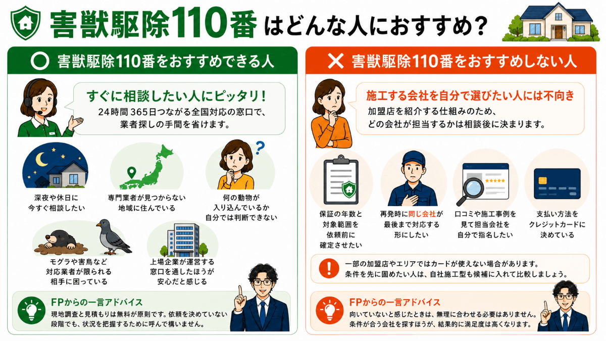 害獣駆除110番はどんな人におすすめ？