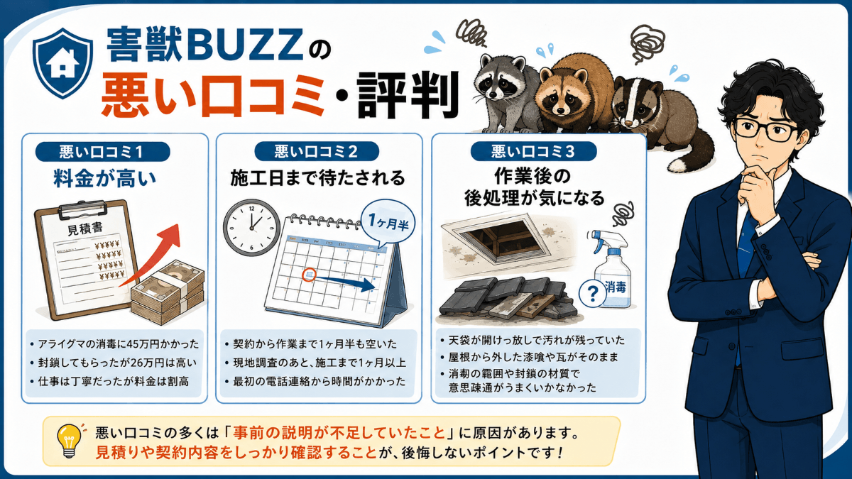 害獣BUZZの悪い口コミ・評判