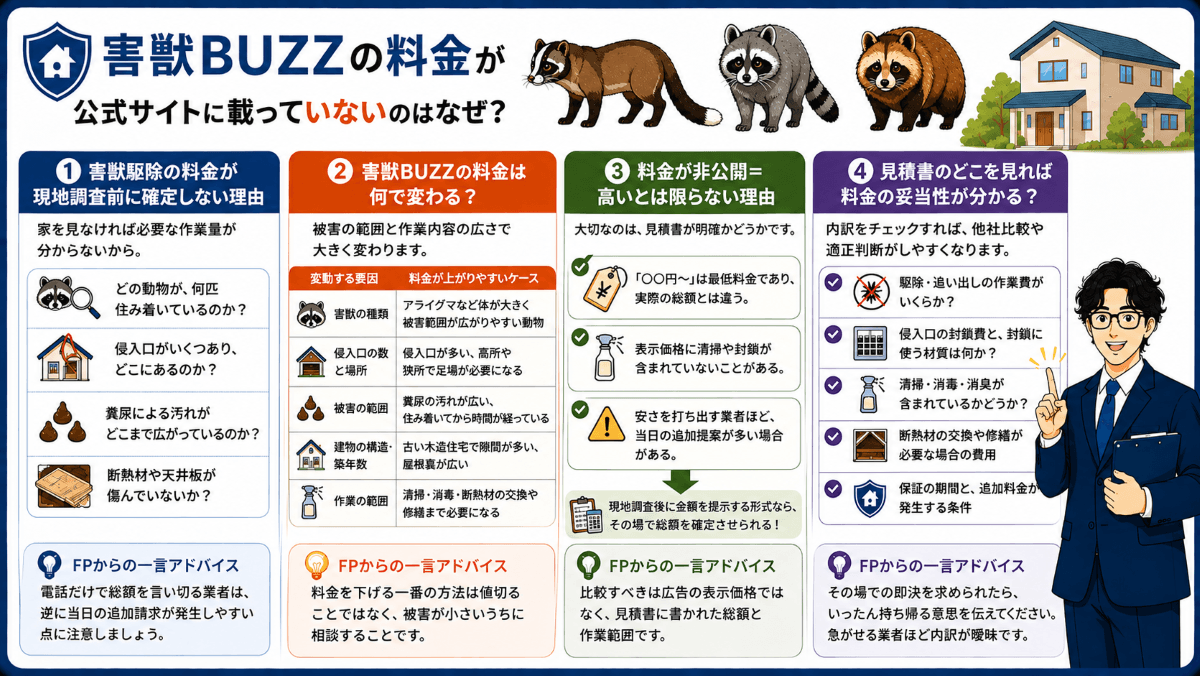 害獣BUZZの料金が公式サイトに載っていないのはなぜ?