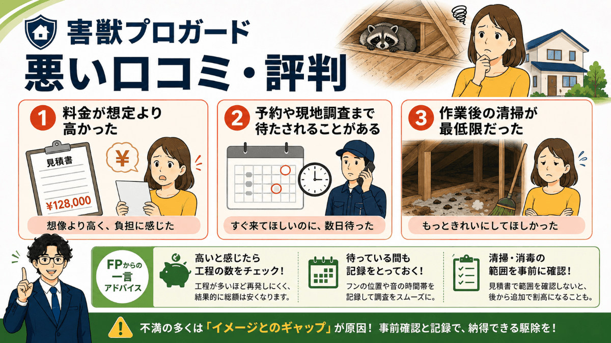 害獣プロガードの悪い口コミ・評判