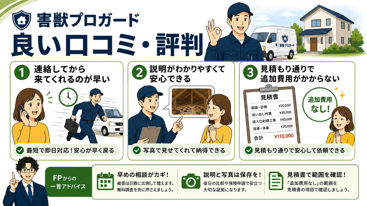 害獣プロガードの良い口コミ・評判