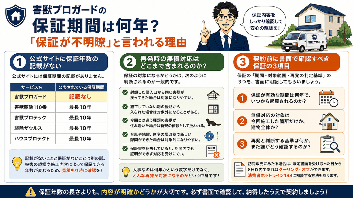 害獣プロガードの保証期間は何年？「保証が不明瞭」と言われる理由