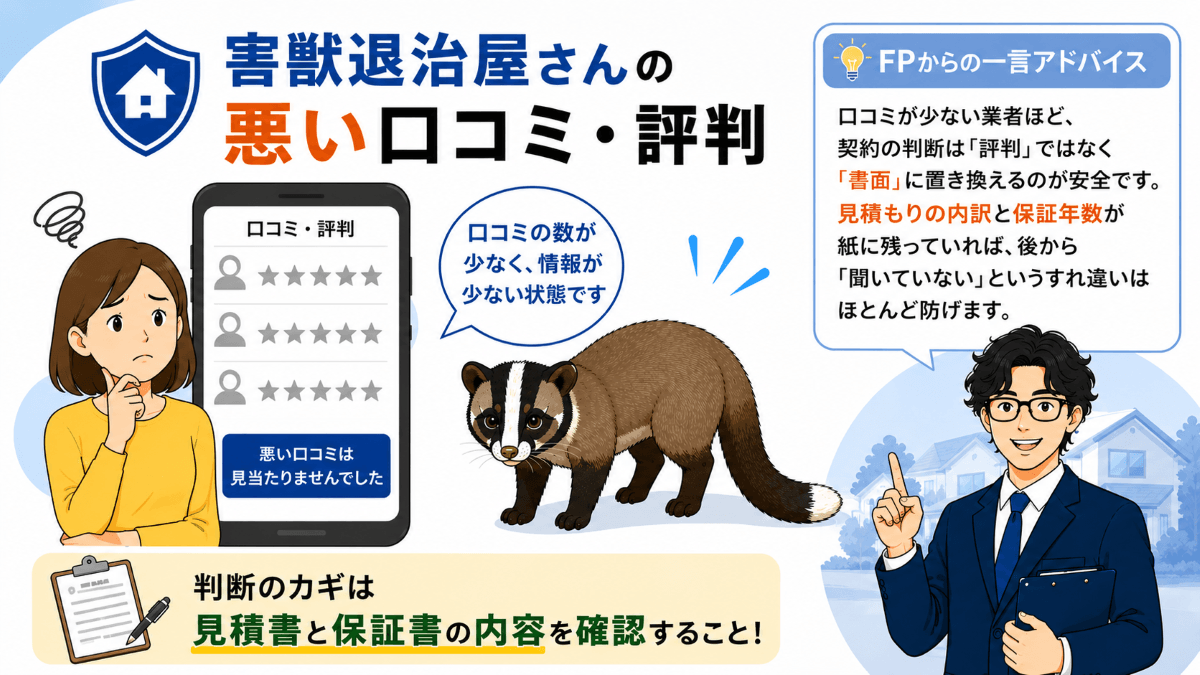 害獣退治屋さんの悪い口コミ・評判
