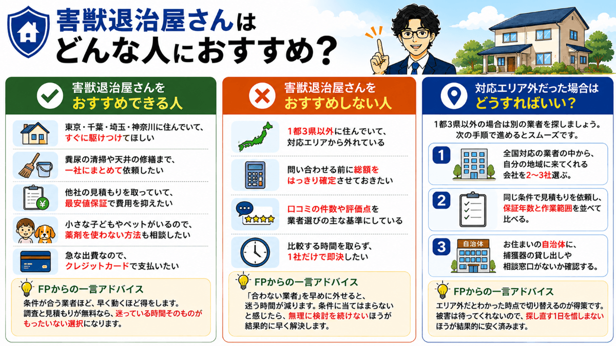害獣退治屋さんはどんな人におすすめ？