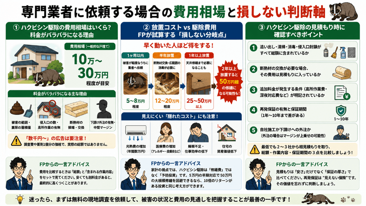 専門業者に依頼する場合の費用相場と損しない判断軸