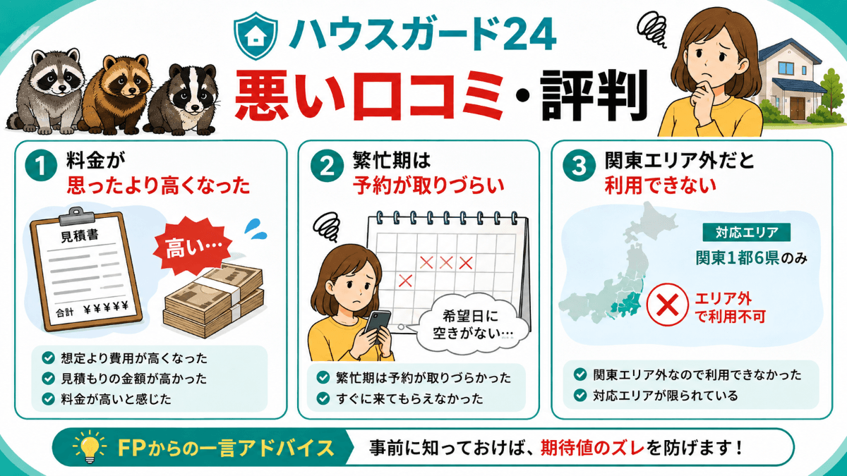 ハウスガード24の悪い口コミ・評判