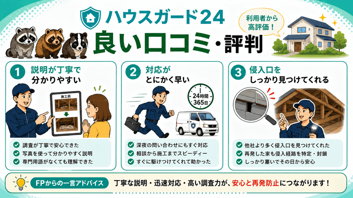 ハウスガード24の良い口コミ・評判