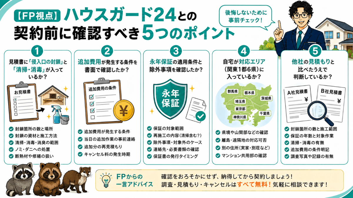 【FP視点】ハウスガード24との契約前に確認すべき5つのポイント