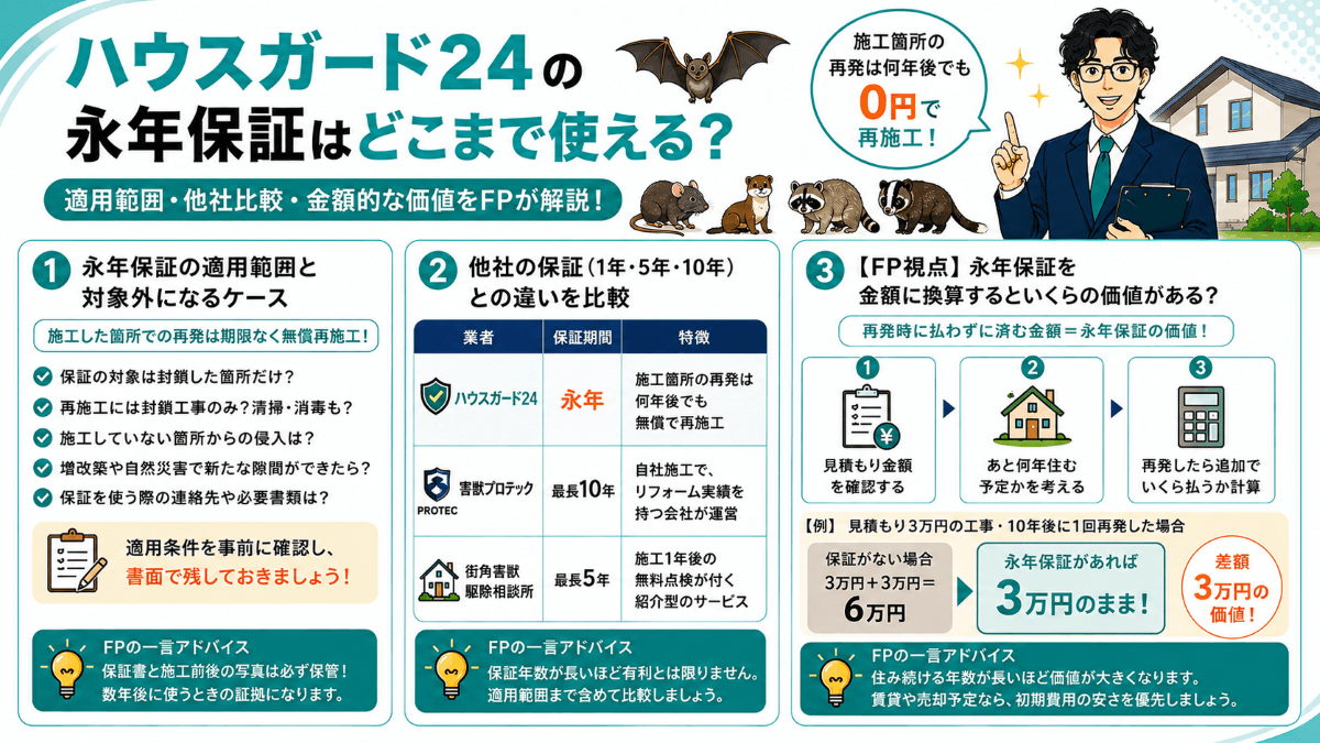 ハウスガード24の永年保証はどこまで使える?