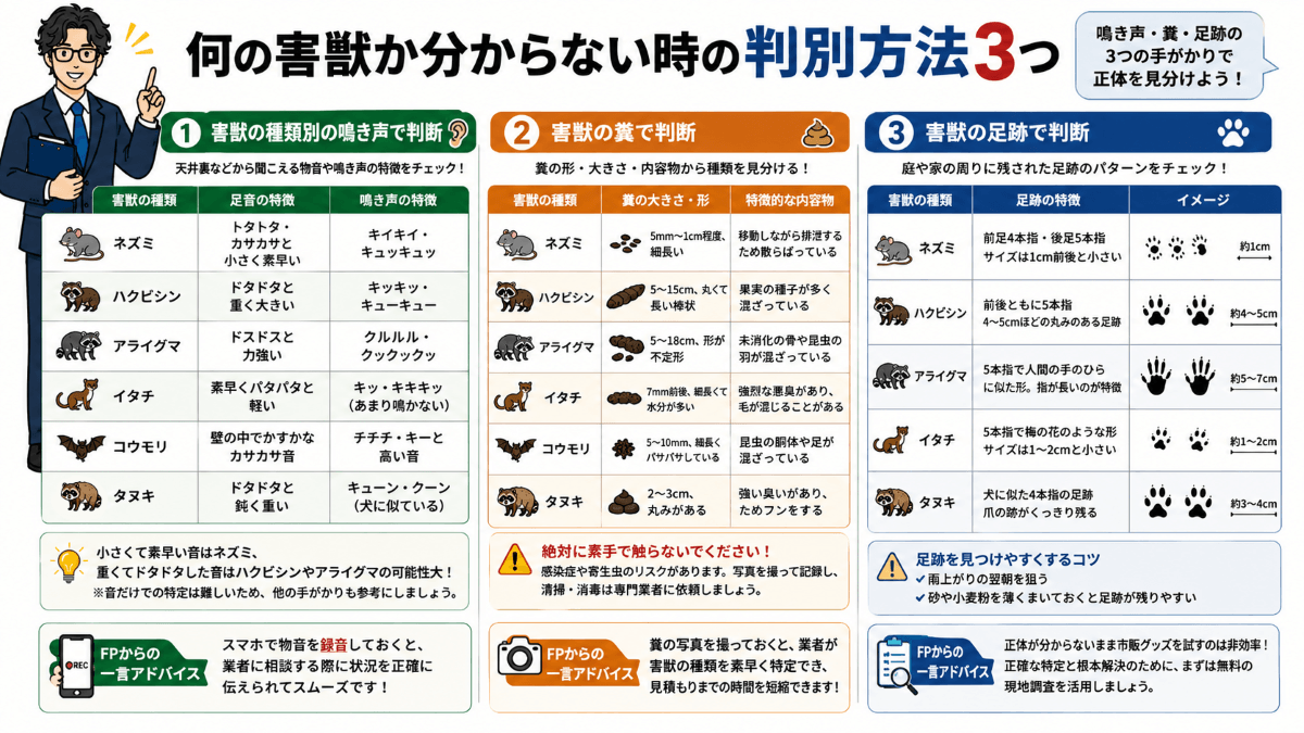 何の害獣か分からない時の判別方法3つ