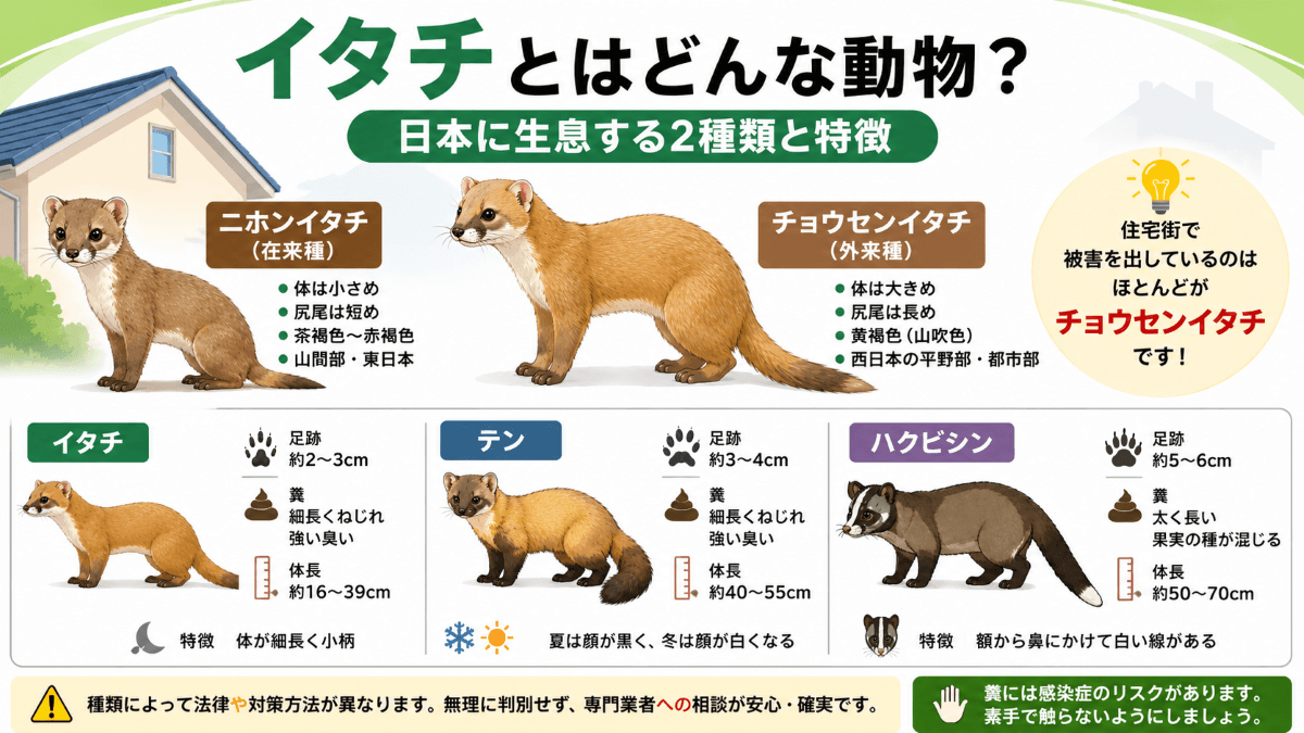 イタチとはどんな動物?日本に生息する2種類と特徴