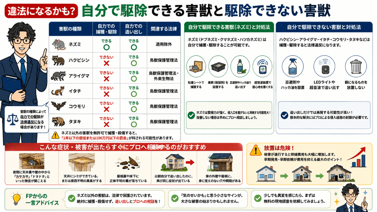 違法になるかも?自分で駆除できる害獣と駆除できない害獣