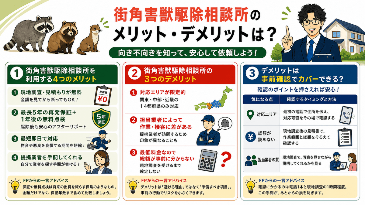 街角害獣駆除相談所のメリット・デメリットは?
