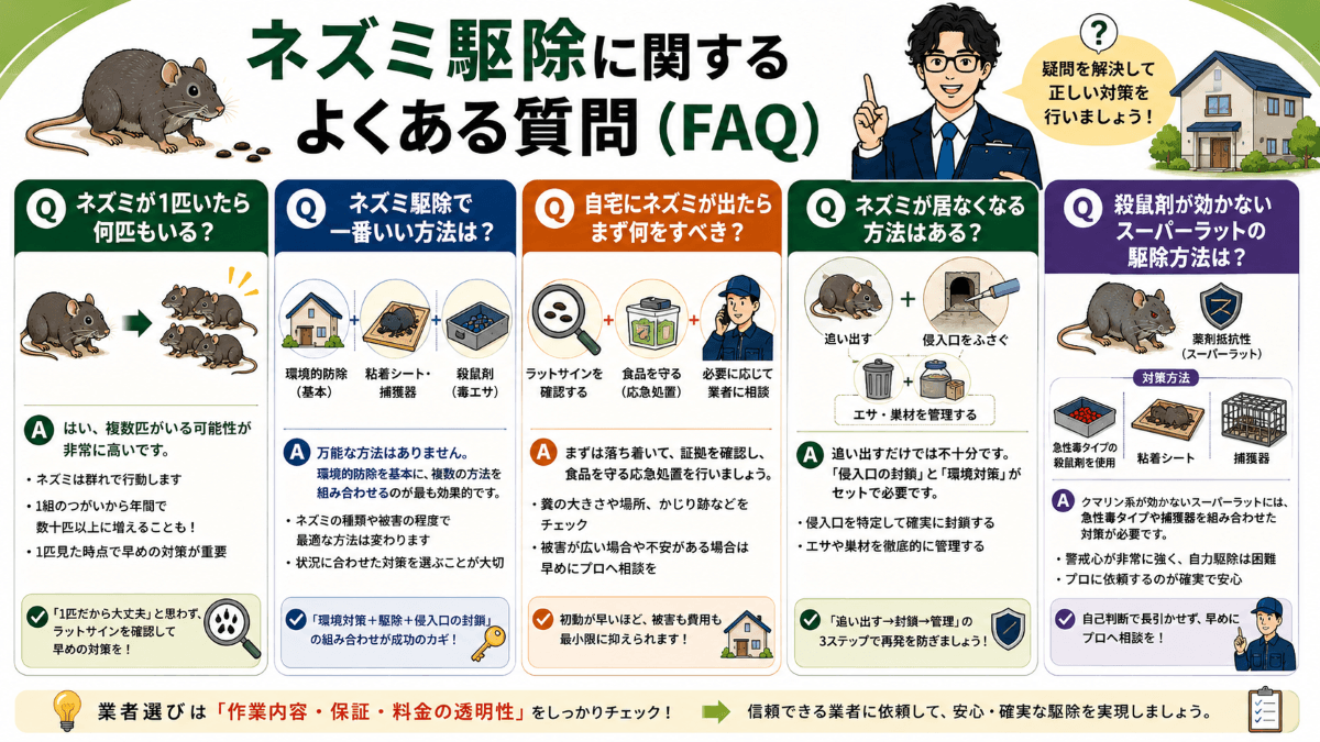 ネズミ駆除に関するよくある質問（FAQ）