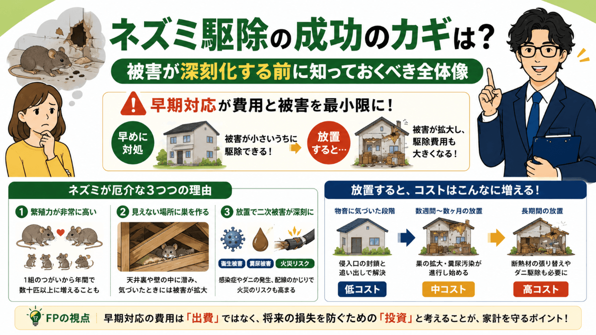 ネズミ駆除の成功のカギは？被害が深刻化する前に知っておくべき全体像
