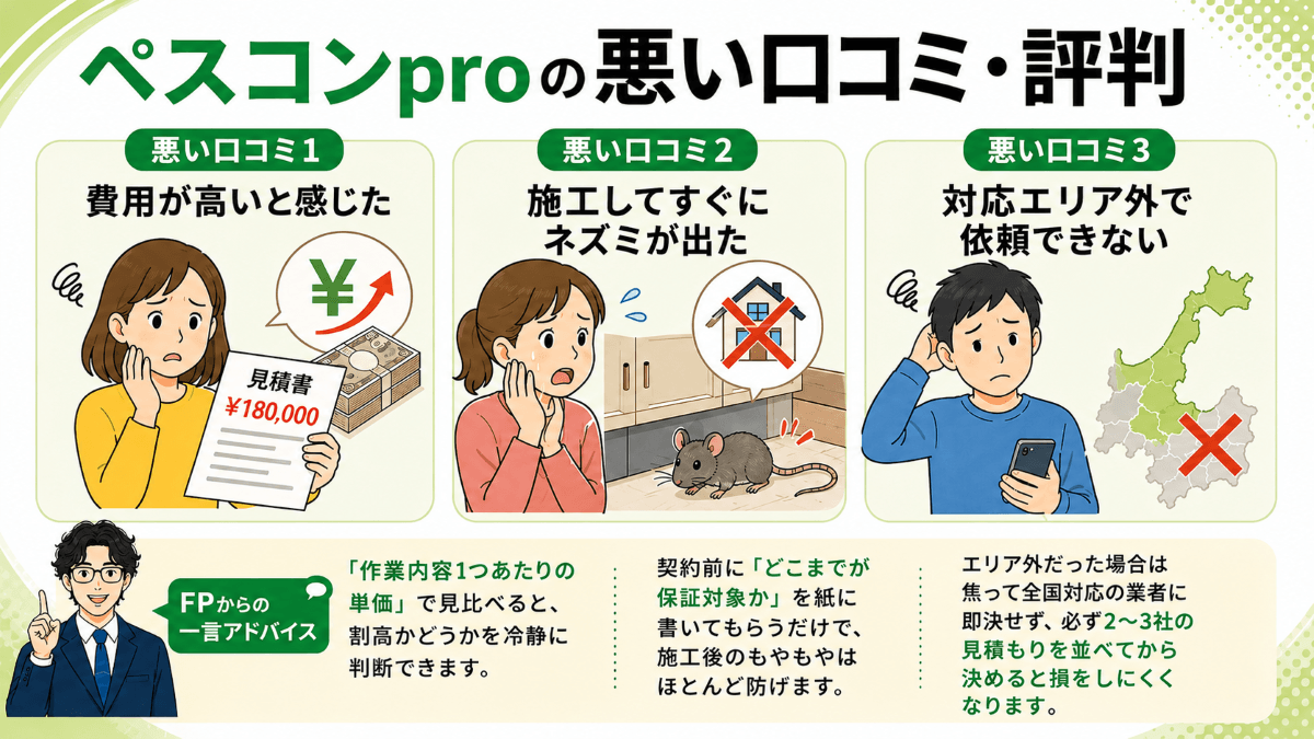 ペスコンproの悪い口コミ・評判