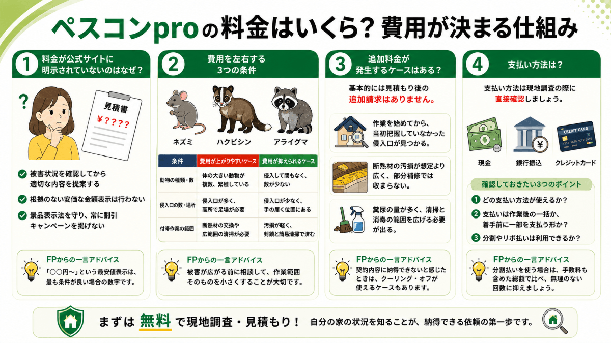 ペスコンproの料金はいくら?費用が決まる仕組み