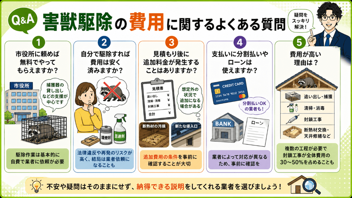 害獣駆除の費用に関するよくある質問