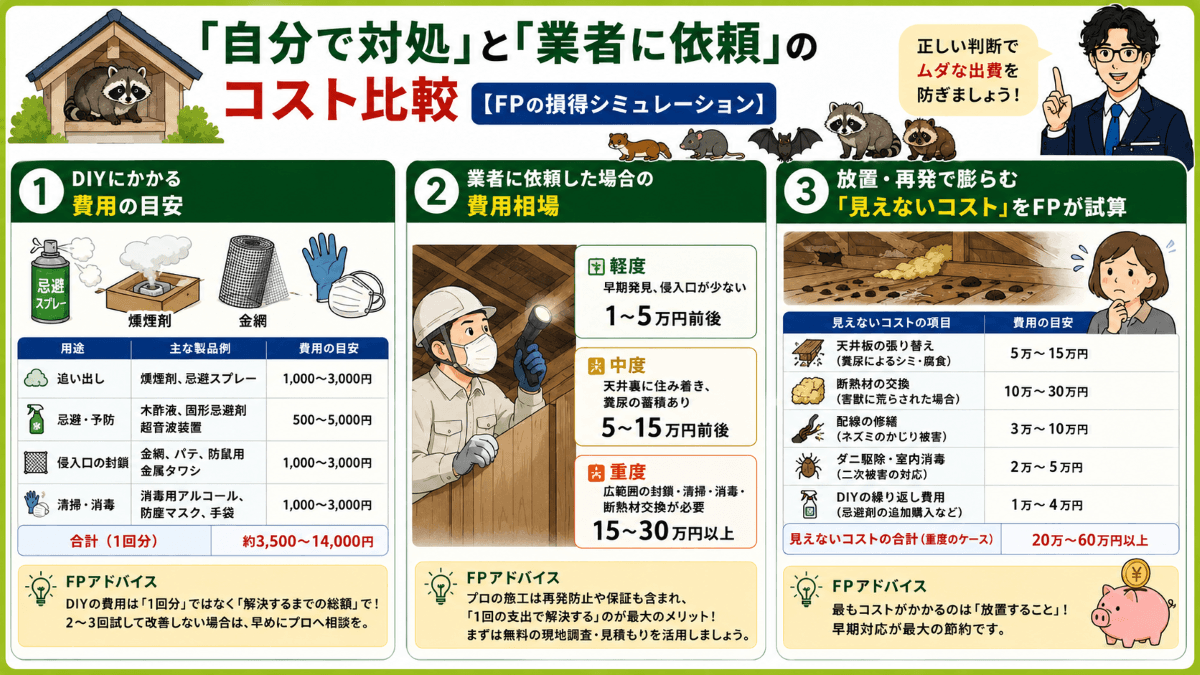 「自分で対処」と「業者に依頼」のコスト比較【FPの損得シミュレーション】