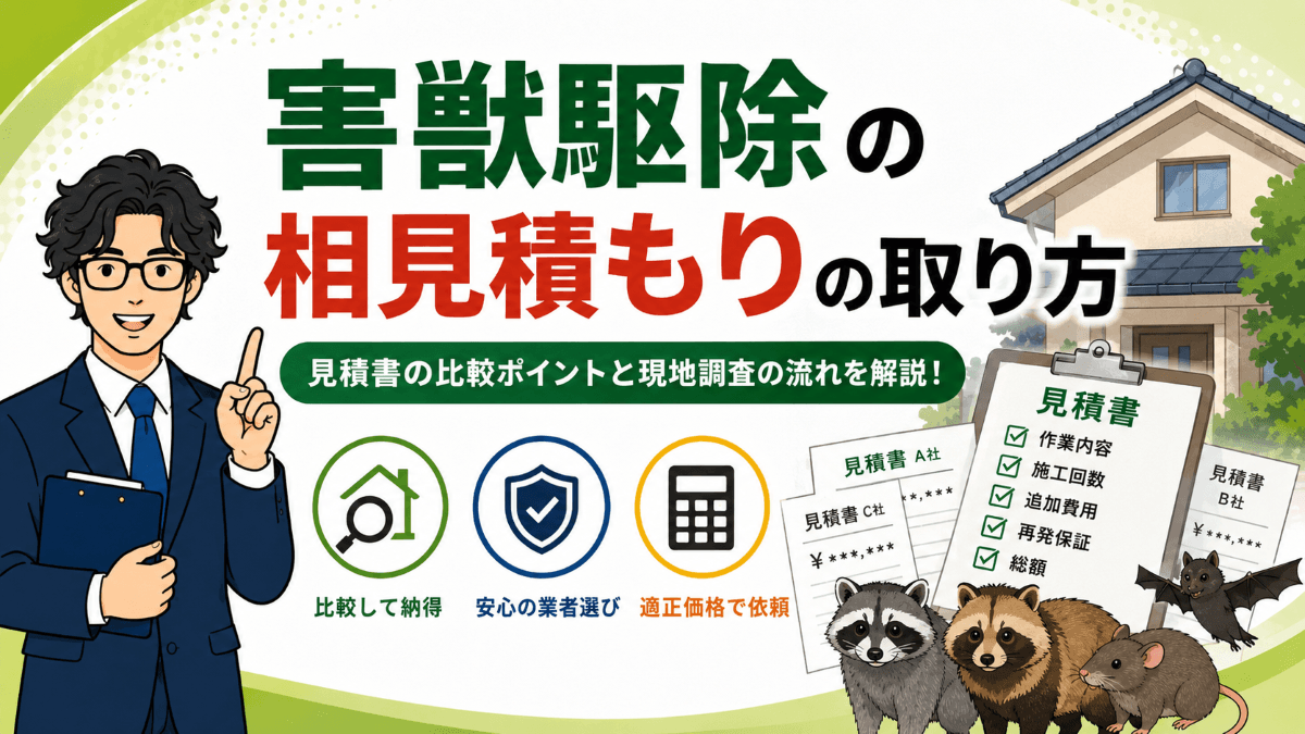 害獣駆除の相見積もりの取り方|見積書の比較ポイントと現地調査の流れをFPが解説