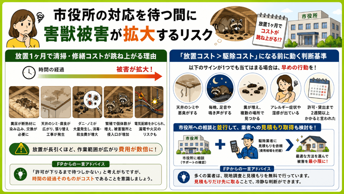 市役所の対応を待つ間に害獣被害が拡大するリスク
