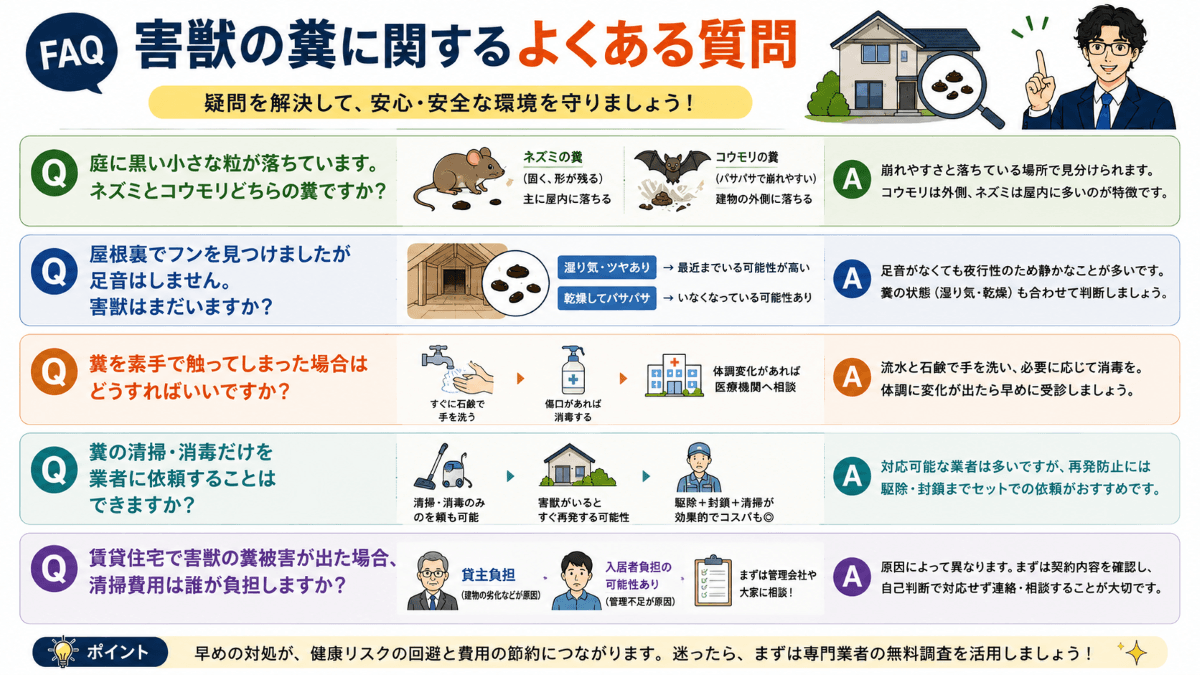 害獣の糞に関するよくある質問
