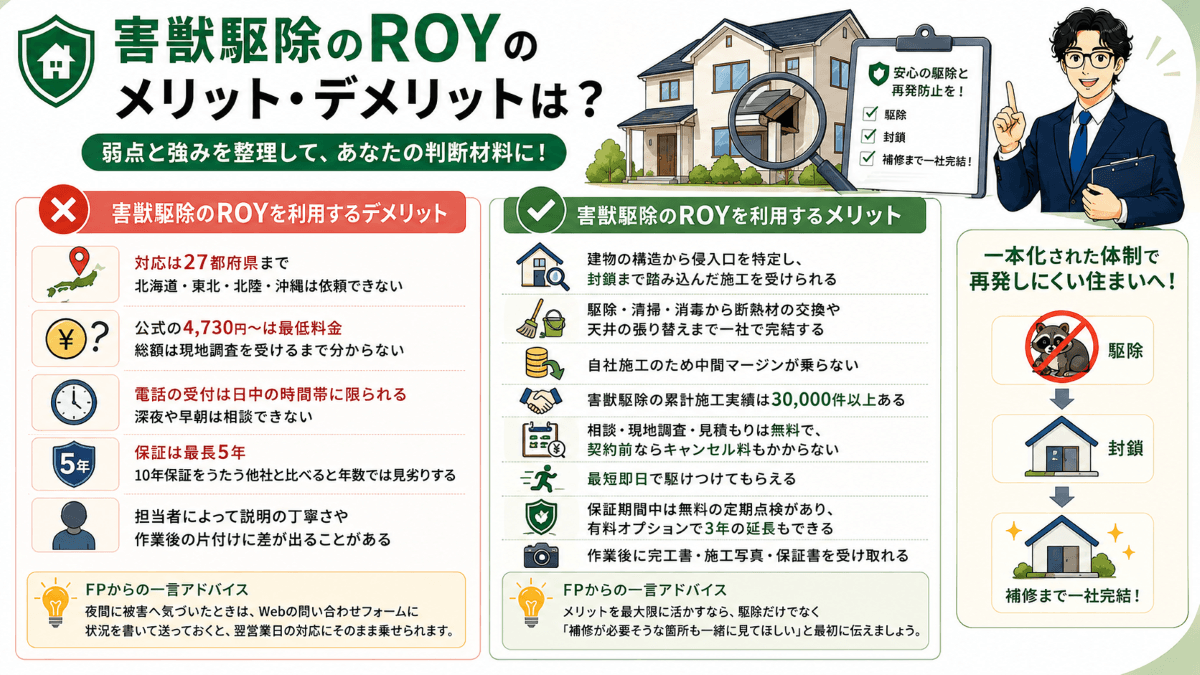 害獣駆除のROYのメリット・デメリットは?