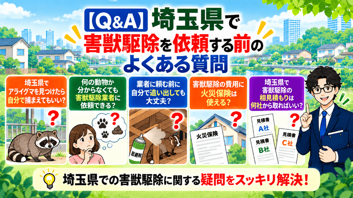 【Q&A】埼玉県で害獣駆除を依頼する前のよくある質問